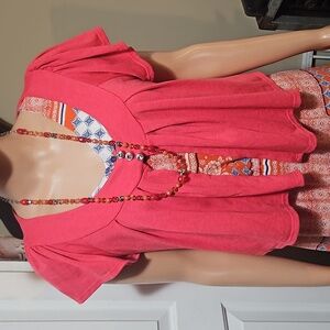 Voice Pink Pleated Jeweled Button Dress  Jacket